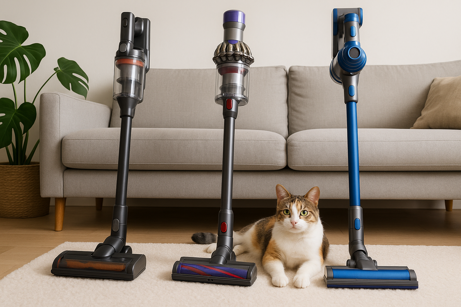 Comparativa 3 aspiradoras sin cable para hogares con mascotas